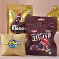 Minion Rakhi with M&M & Hershey's Kisses Chocolates